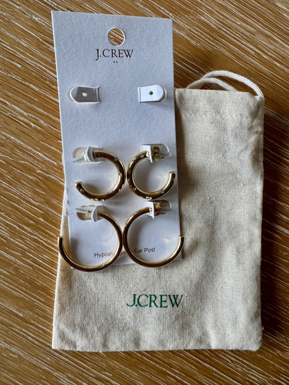 NWT | J. CREW FACTORY Nautical links hoop earrings set in rich gold - Picture 9 of 13